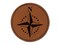 Compass Rose Nautical Star Navigation Map Round Iron-On Engraved Faux Leather Patch Applique - 2.5"